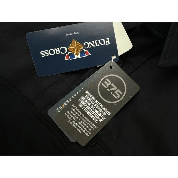 FLYING CROSS Mens Short-sleeve Shirt With Patch NAVY XL - Picture 11 of 12